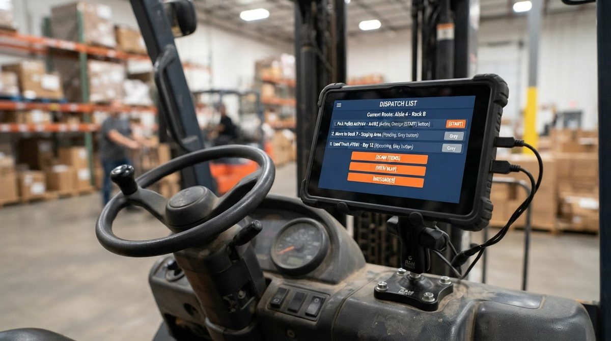 フォークリフト専用 防水型車載タブレット